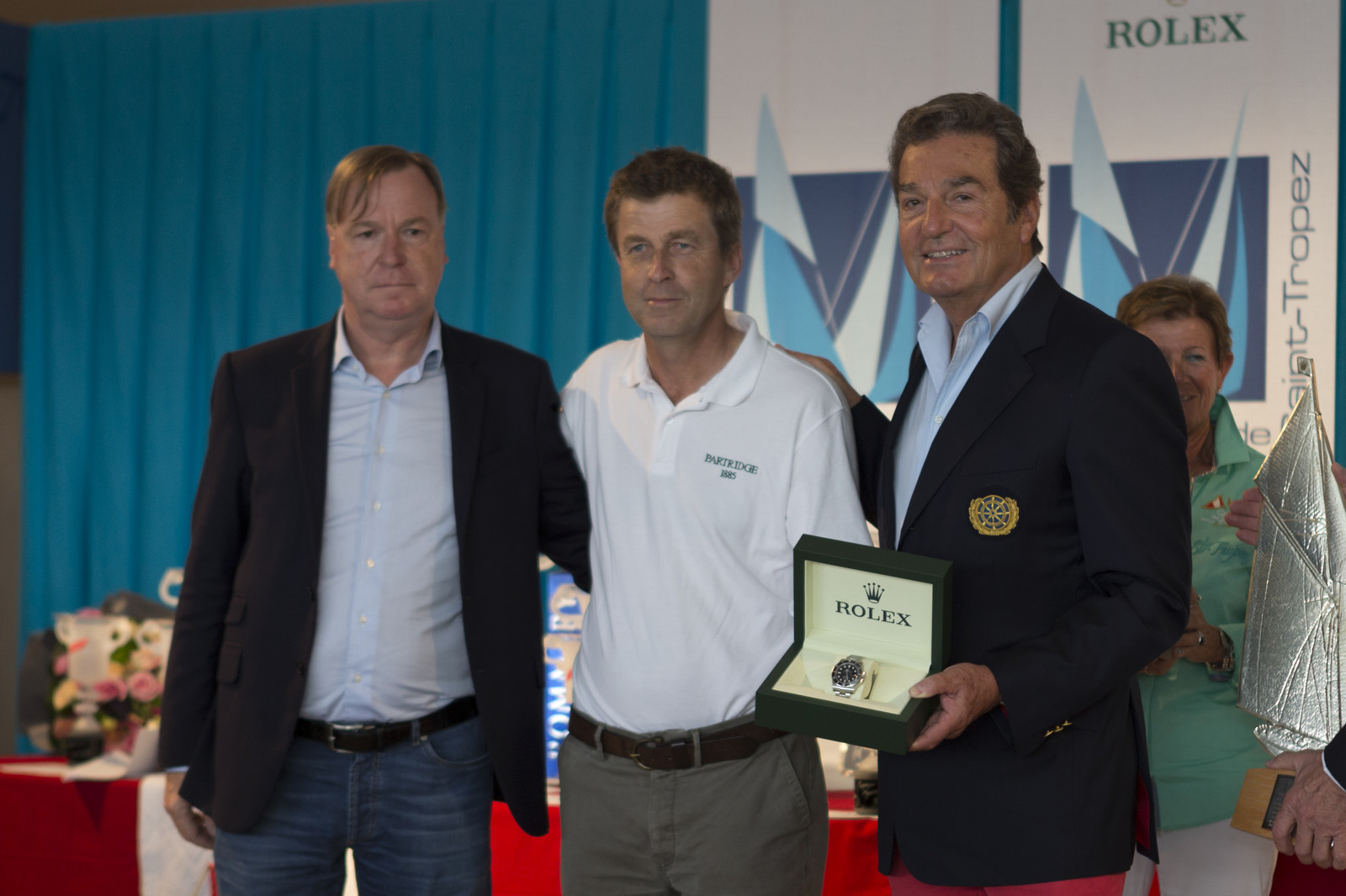 05 10 2014, Saint-Tropez (FRA,83), Voiles de Saint-Tropez 2014, Day 8, Prizegiving, Partridge, vainqueur Trophée Rolex   Partridge, Winner Rolex Trophy