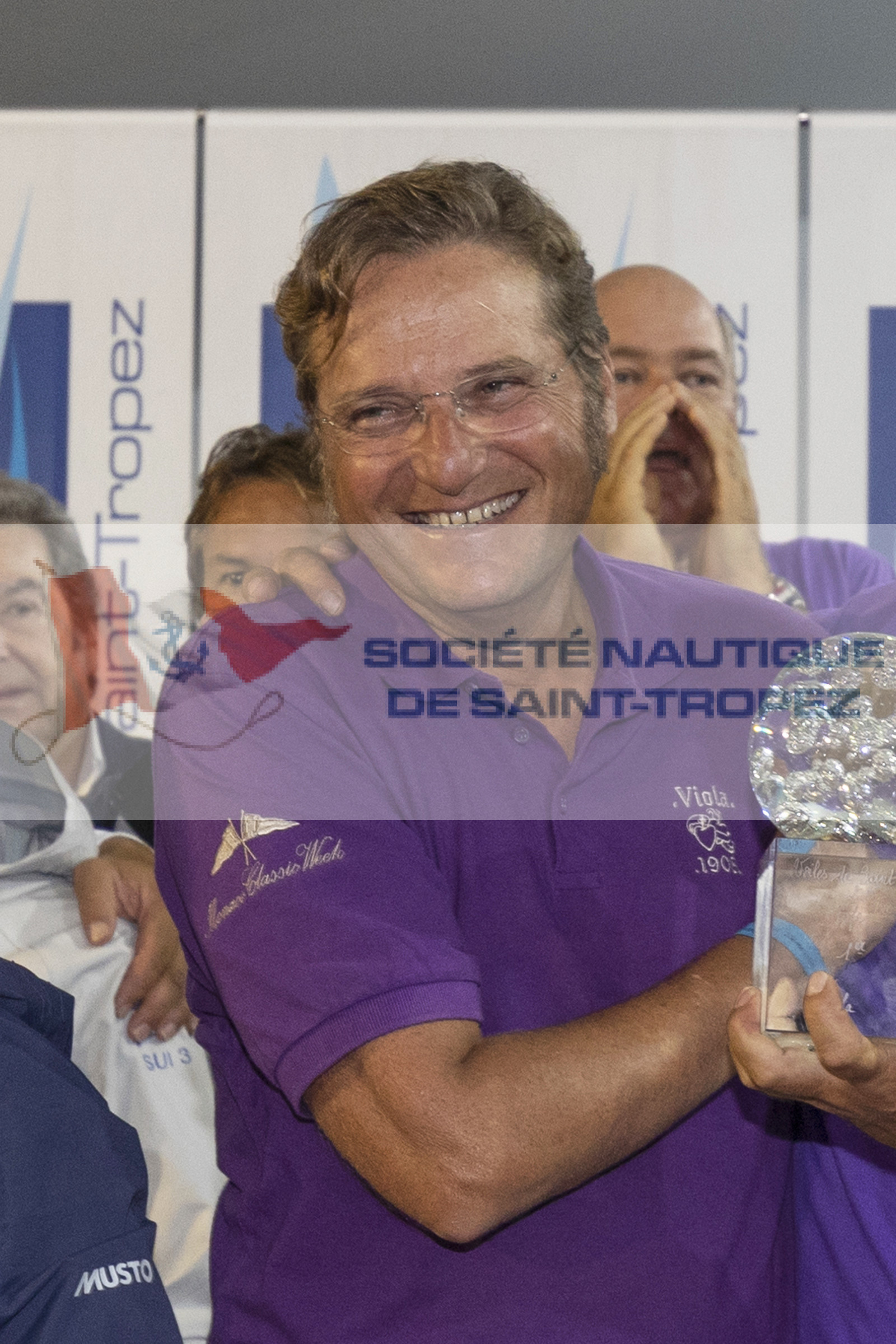 7 10 2018 Saint-Tropez (FRA,83), LEs Voiles de Saint-Tropez 2018, jour 8, prize giving, Kostia Belkin (Viola owner)