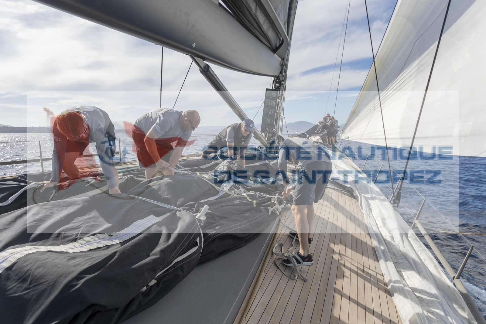 03 10 2022, Saint-Tropez (FRA,83), Voiles de Saint-Tropez 2022,  entraînement des maxis, A bord de Sipirit of Malouen X