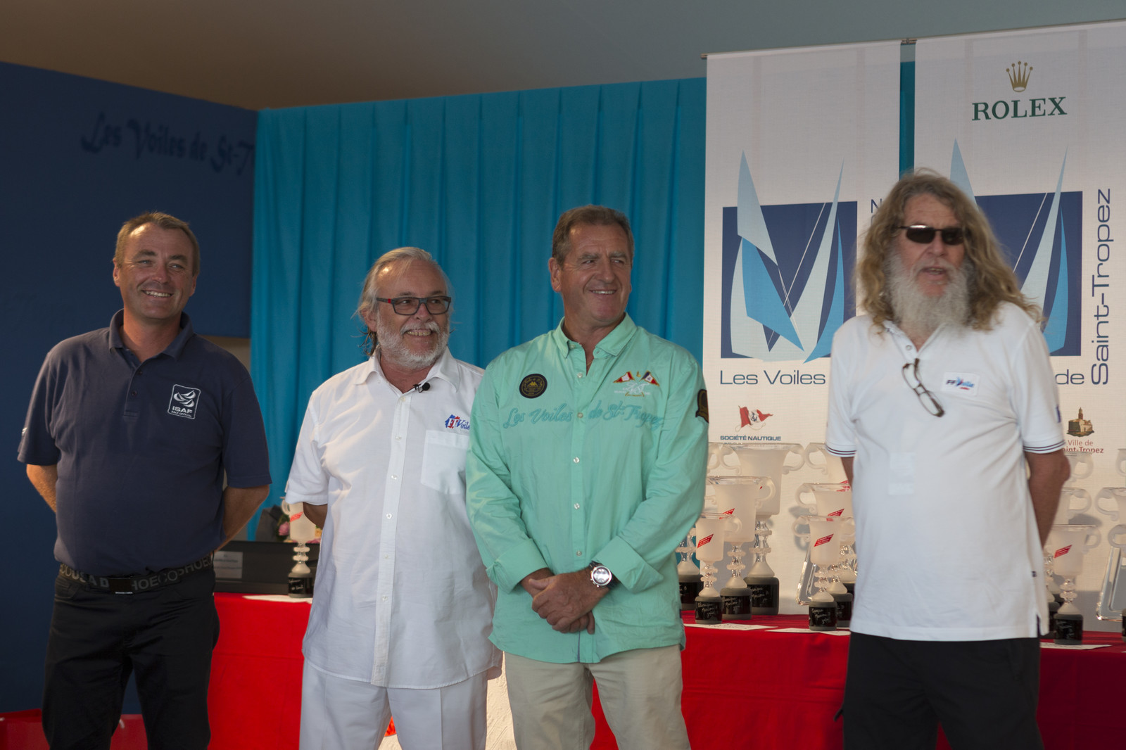 05 10 2014, Saint-Tropez (FRA,83), Voiles de Saint-Tropez 2014, Day 8, Prizegiving, Présidents des Comités de course   Race comitees presidents