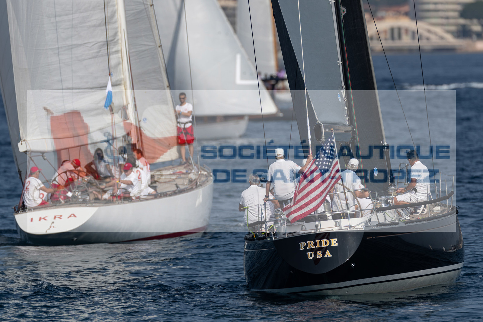 05 10 2023, Saint-Tropez (FRA,83), Les Voiles de Saint-Tropez 2023, Race Day 5, Défi Pride Vs Ikra