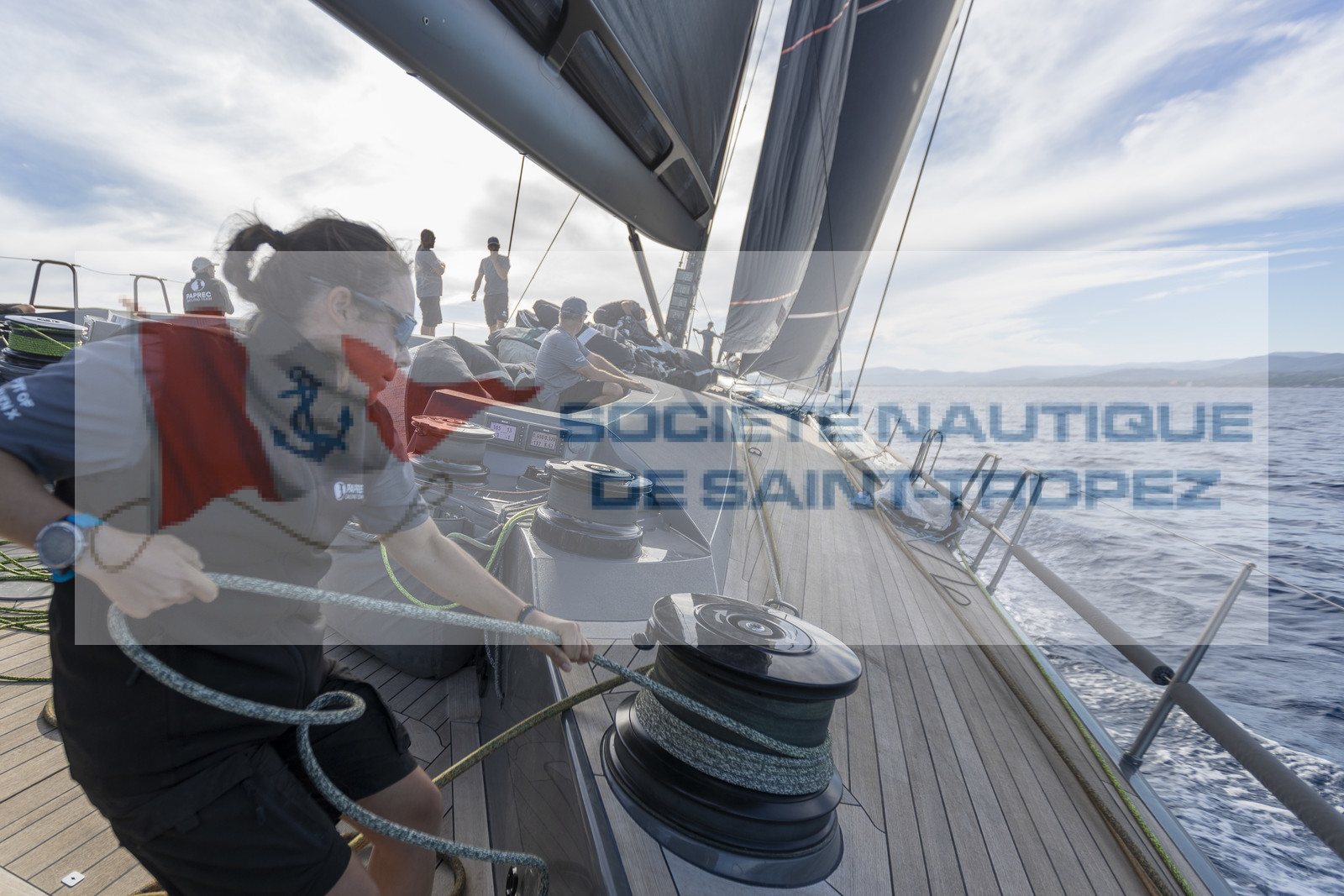 03 10 2022, Saint-Tropez (FRA,83), Voiles de Saint-Tropez 2022,  entraînement des maxis, A bord de Sipirit of Malouen X