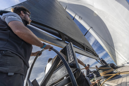 03 10 2022, Saint-Tropez (FRA,83), Voiles de Saint-Tropez 2022,  entraînement des maxis, A bord de Sipirit of Malouen X