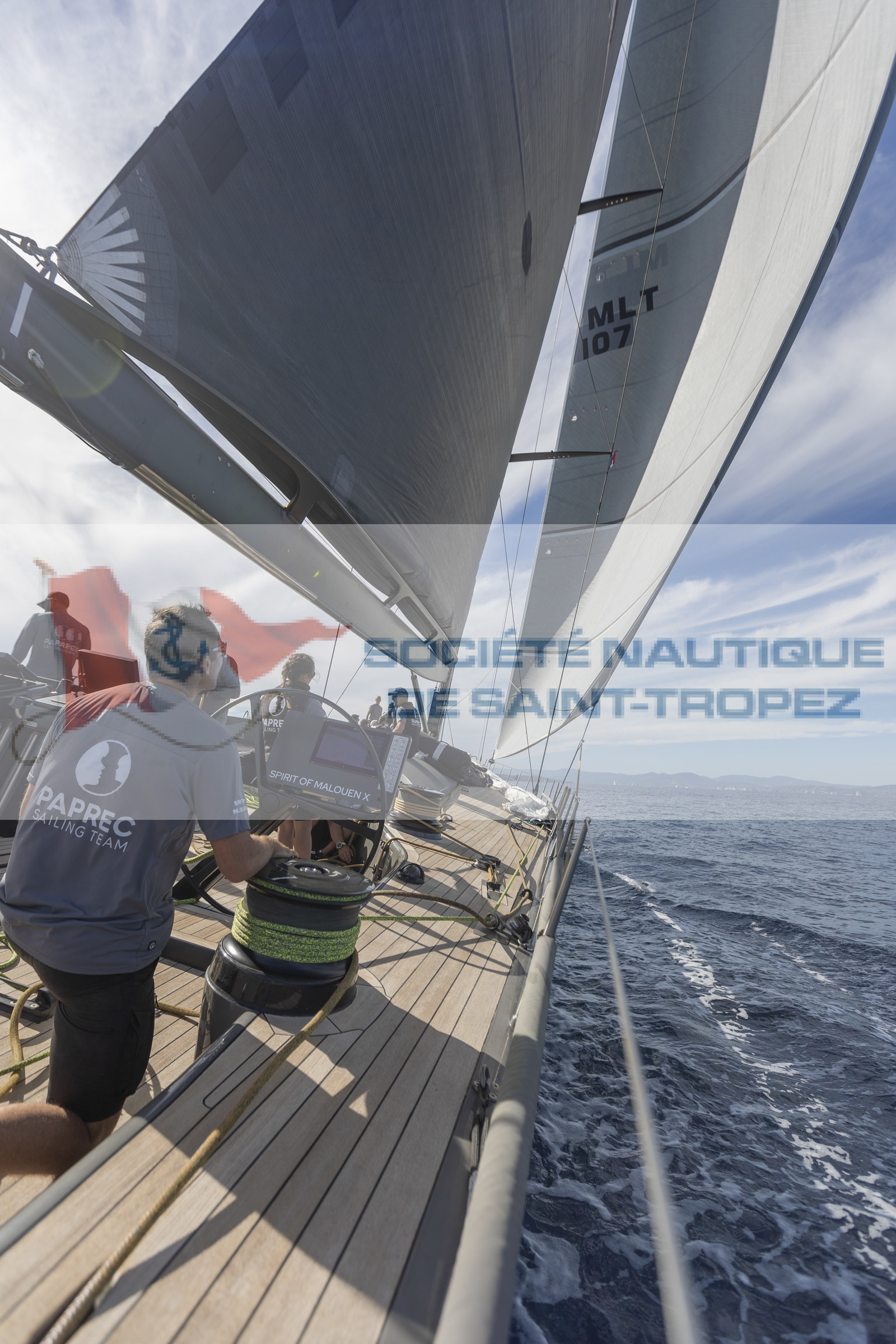 03 10 2022, Saint-Tropez (FRA,83), Voiles de Saint-Tropez 2022,  entraînement des maxis, A bord de Sipirit of Malouen X